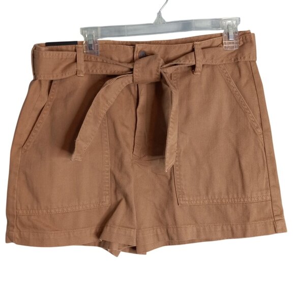 Banana Republic Size 12 Shorts Womens Surplus Tie Ice Latte Brown Cotton NEW - Picture 1 of 8